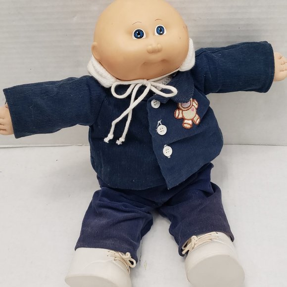Vintage Cabbage Patch Kids 1978 1982 Original Doll Baby boy Blue Outfit Shoes 80 - Picture 3 of 16